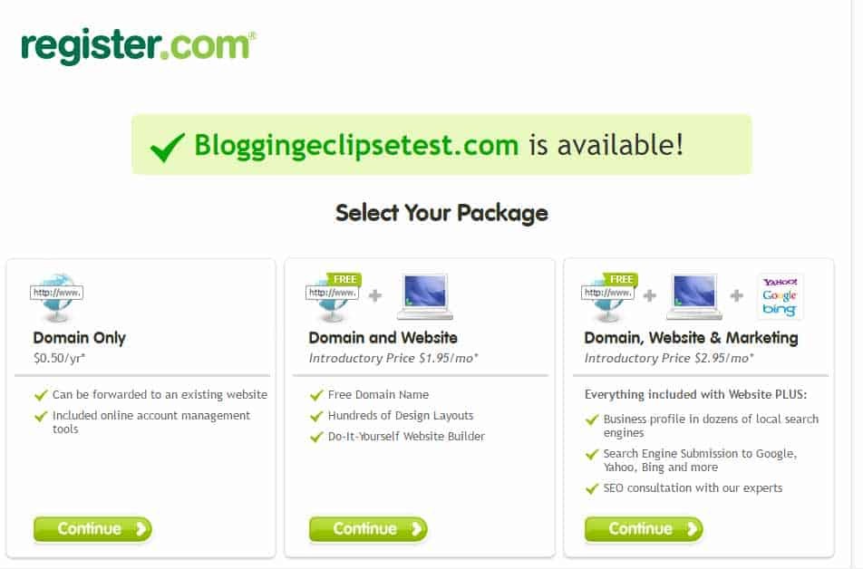Register.com domains