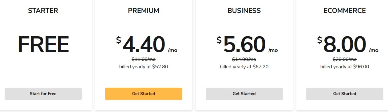 Websitebuilder.com Pricing