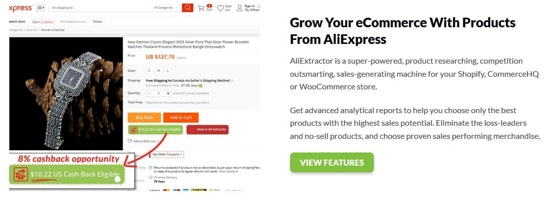 Aliextractor Review - 8 Cashback Opputunity
