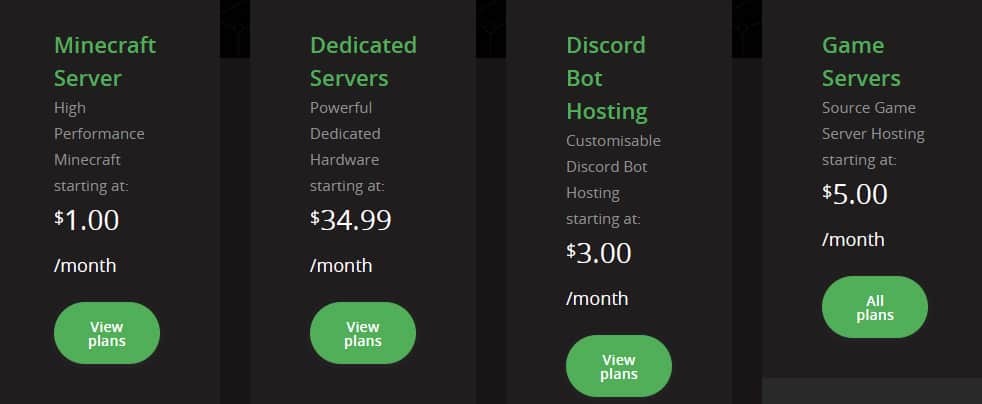 PebbleHost Pricing Plans