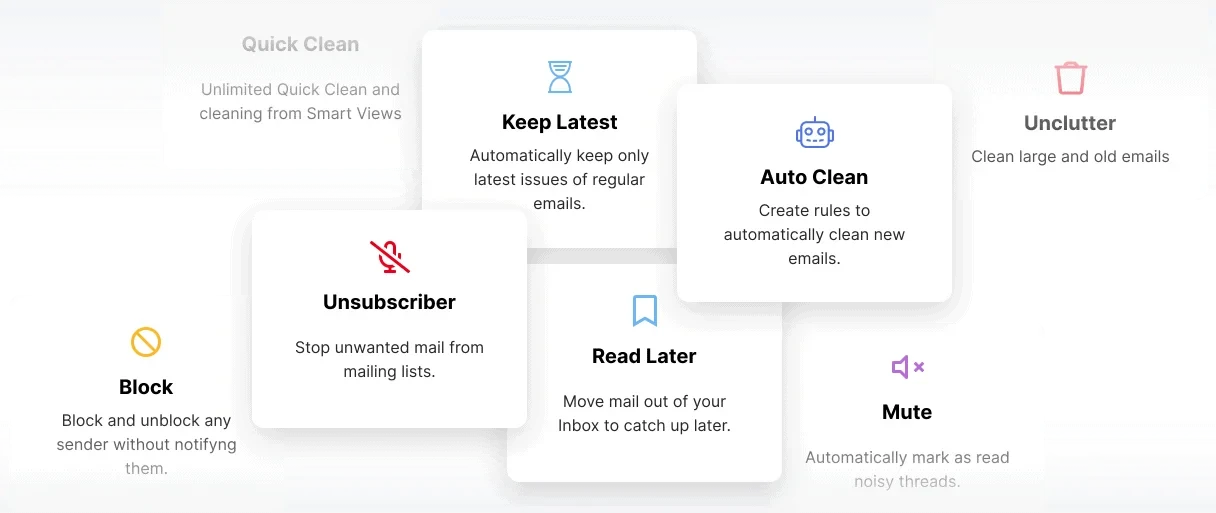 Clean Email Features