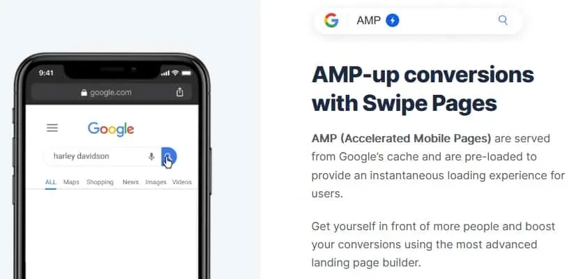Swipe Pages Review AMP Pages